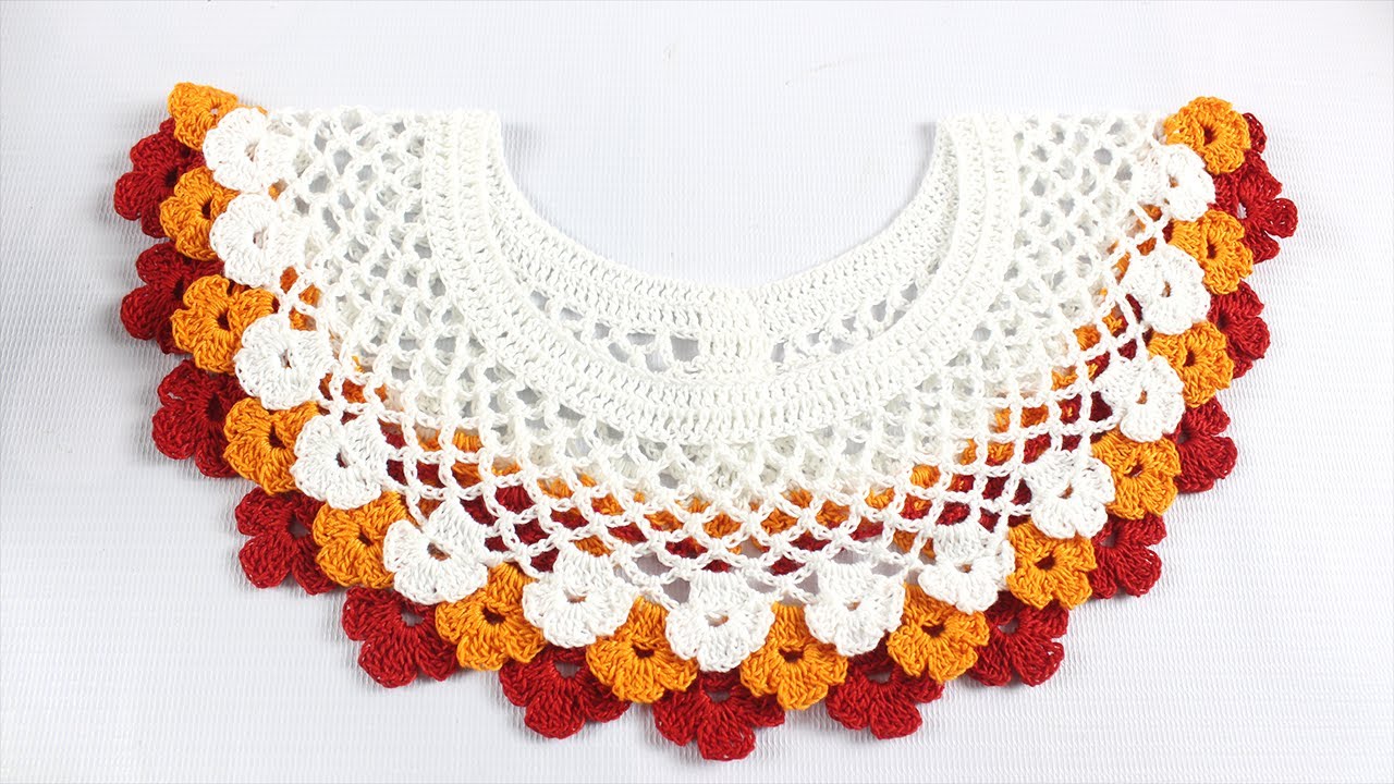 Very easy crochet collar | crochet neck design | কুশিকাটার গলার ডিজাইন-83