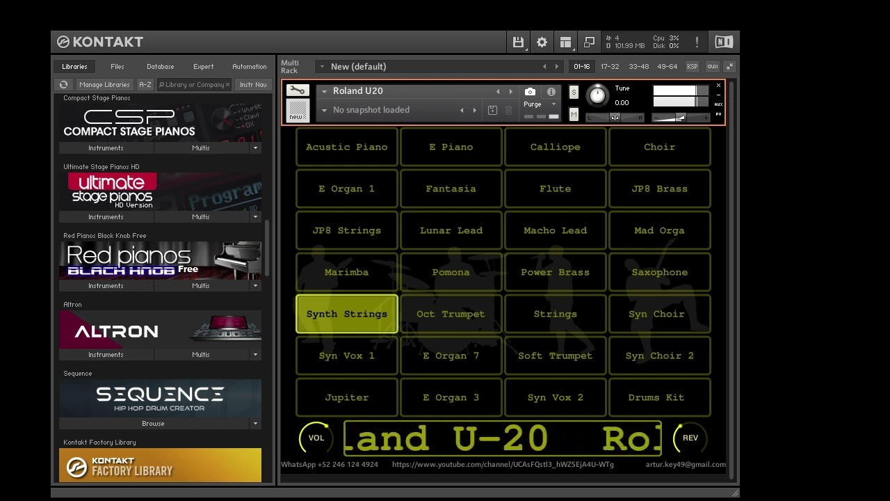 Algunos Samples De Roland U-20 para Kontakt 6.1.0