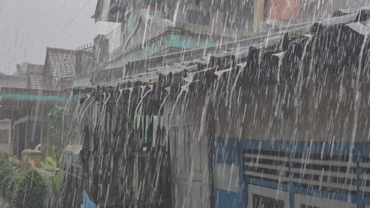 Natural Rain Sounds 🌧️ Real Roof Rain in Indonesian Countryside