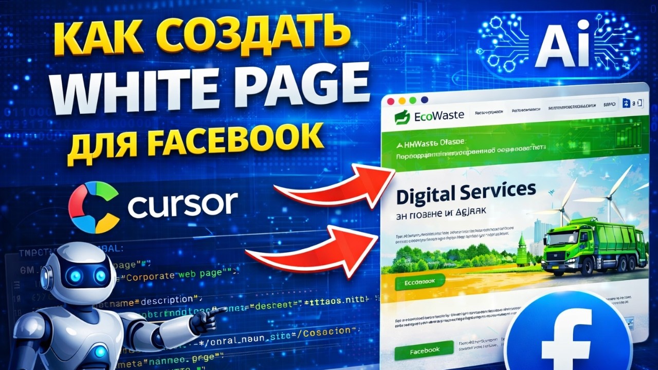 Как создать White Page с помощью Cursor для Keitaro и Facebook