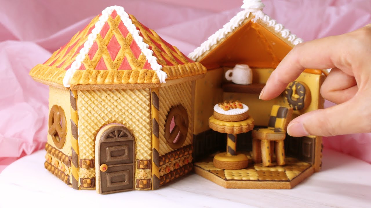 ホイップ風クリームの作り方｜おかしなお菓子の家クッキー🏠🍪【アイシングクッキー】How to make miniature sweets cookie House