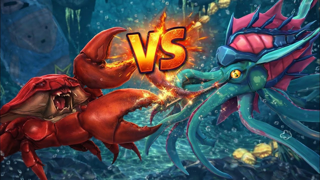 Kraken vs Giant Crab… Who Wins? 🦑🦀