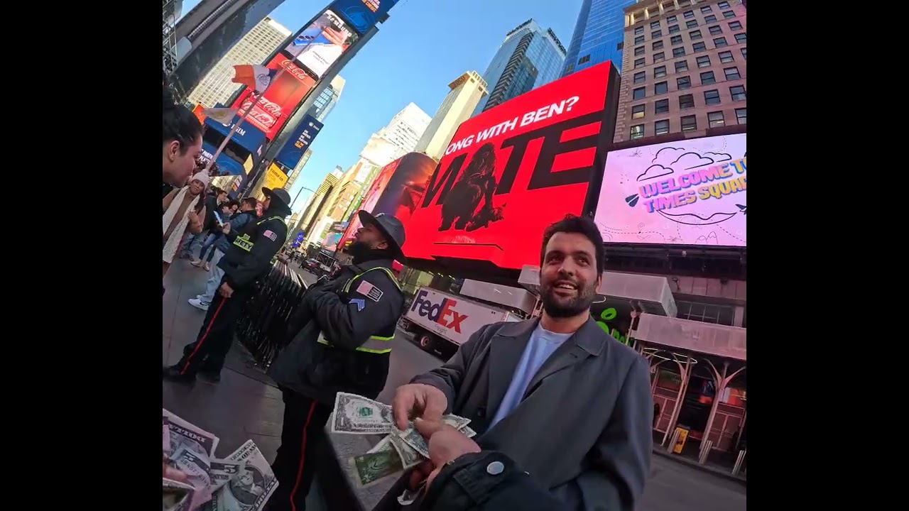 Only in Times Square! 🍎 Watch TraxNYC shut down NYC by making it rain in the middle of Manhattan.