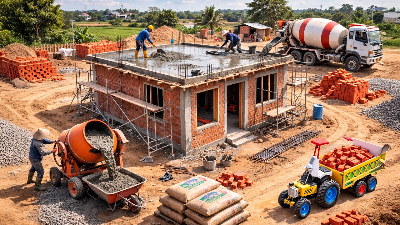Burglar Burns House | DIY Mini Fireproof Cement House Construction Science Project