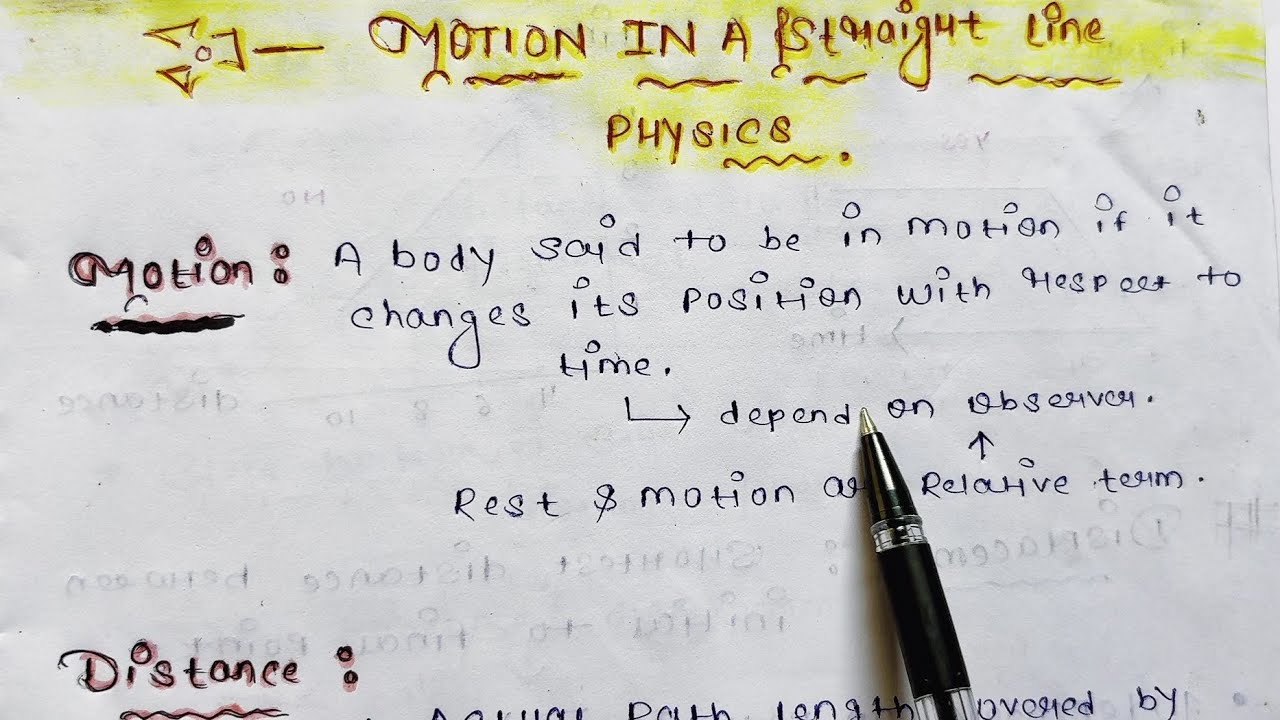 Motion, Distance & Displacement | Super Easy Explanation with Real Life Examples 🚗💨"| Handwritten