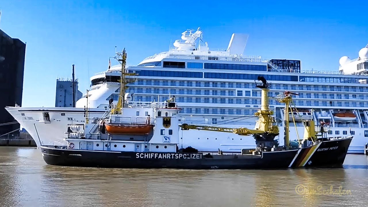 Kreuzfahrtschiff ASUKA III cuiser 7KOY BJ 2025 +Tonnenleger GUSTAV MEYER DBPT BJ 1967 Emden