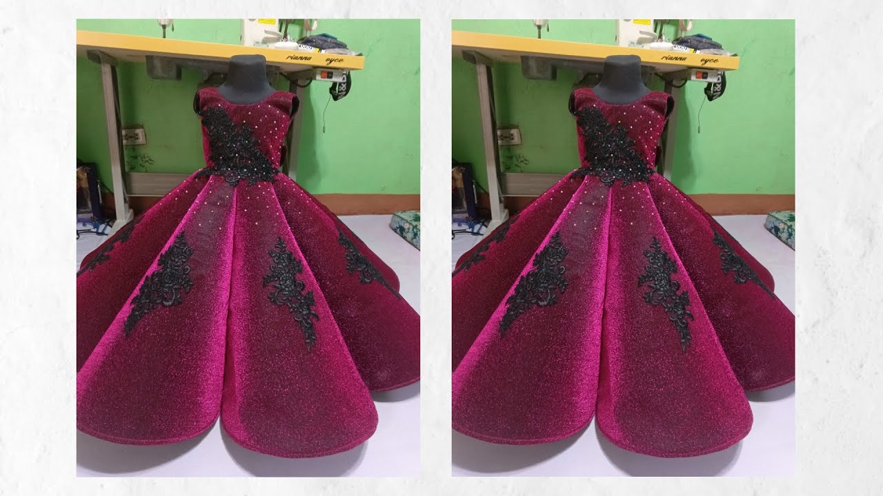 Umbrella gown , gown for sagala , flores de mayo , umbrella cut, Jennibelle sewing channel