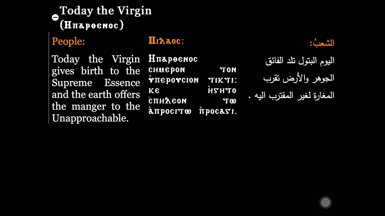 Today the Virgin (E-pathernos)| لحن اي برثينوس لعيد الميلاد | Coptic Hymns