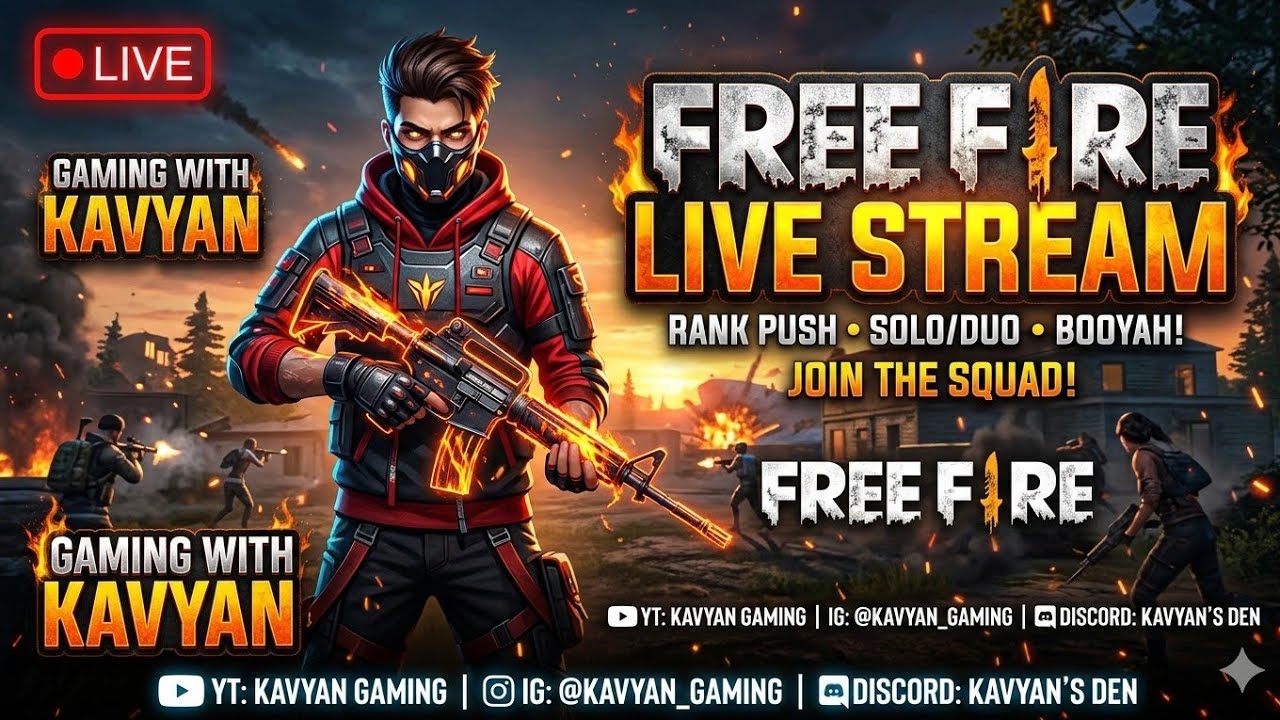 1️⃣ “Free Fire Live 🔴 Playing With Subscribers | Custom Room”2️⃣ “Free Fire Live 🔴 1 VS 4 Clutches