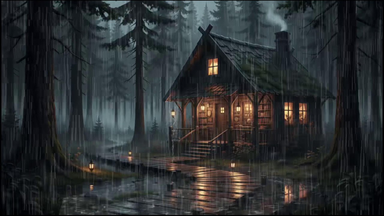 Forest Cabin After Rain 🌧 | Soft Rain Ambience for Deep, Peaceful Sleep and Relaxing Rain Nights