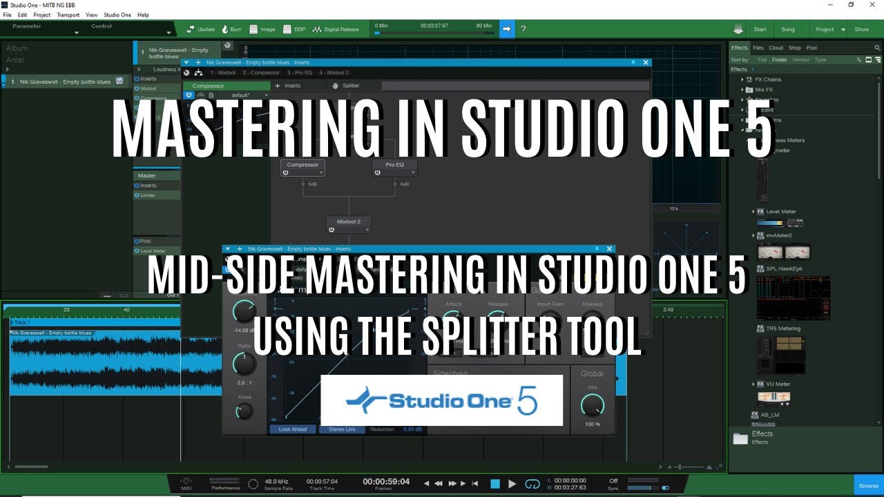 Mastering in STUDIO ONE 5 - Mid-Side Mastering in STUDIO ONE 5 using the Splitter Tool!