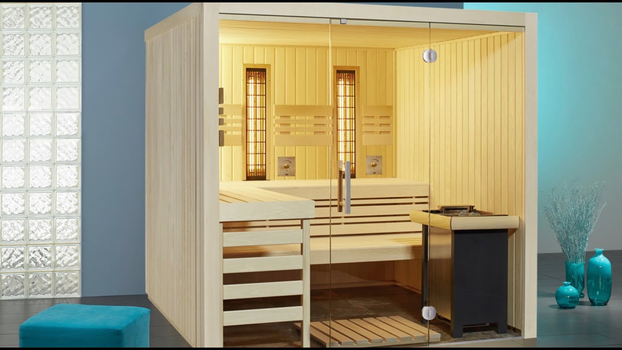 Günstige Sauna mit Infrarot Finnisch und Dampfbad: Panorama Complete. 7.000 Euro mit Aufbau.
