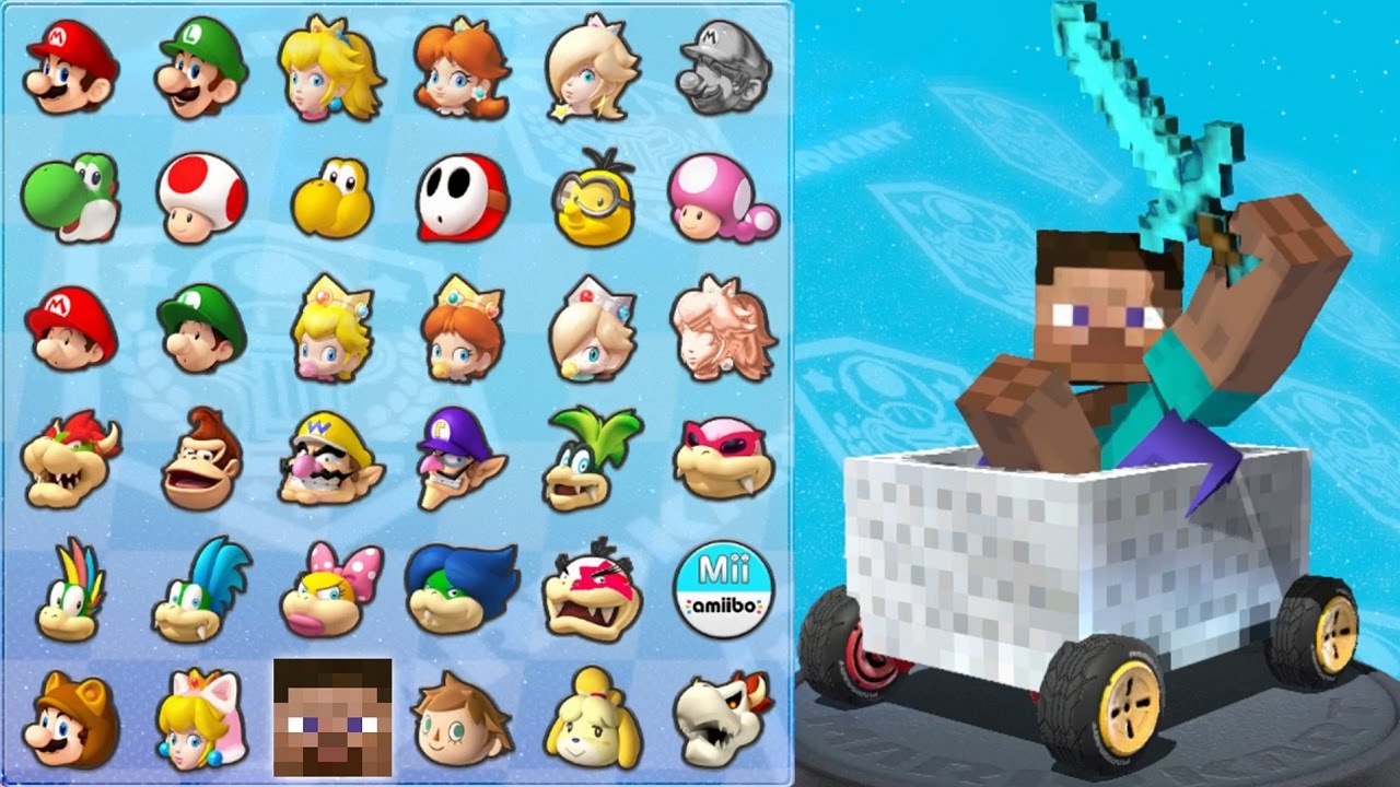 Minecraft Steve in Mario Kart 8 (Star Cup)