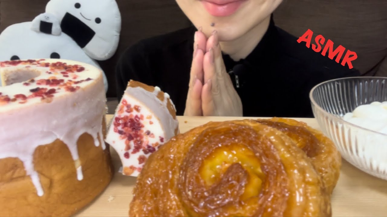 【ASMR/咀嚼音】丸ごとバームクーヘンとはちみつクイニーアマンを食べる【Eating Sounds】