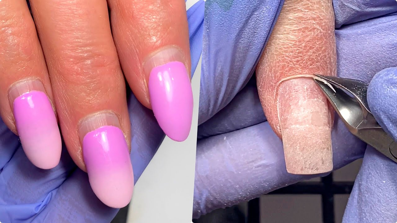 Como cortar la cuticula🥰 | Retoque de uñas con cambio de punta y marmoleado