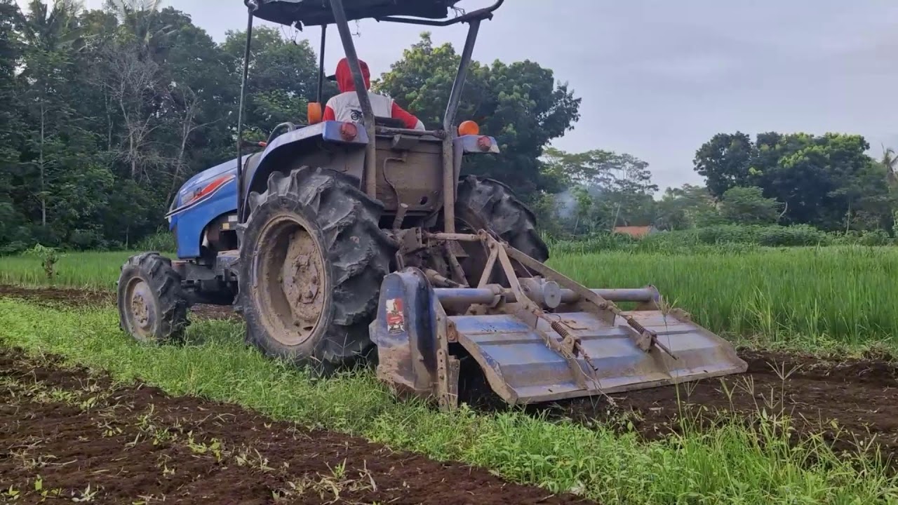 THE PROCESS OF PLOWING RICE FIELDS IN MINUTES WITH A HIGH-TECH FOURWHEEL TRACTOR-agriculture farming