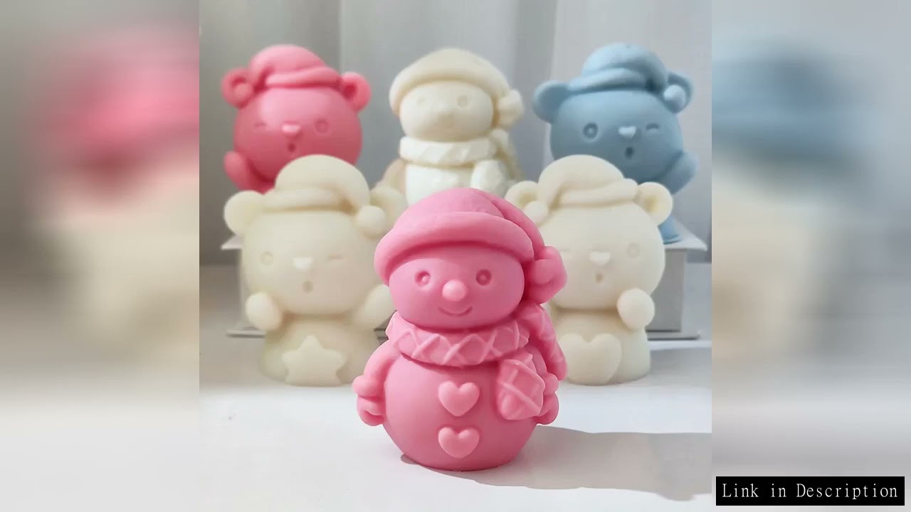 Christmas Snowman Silicone Mold 3D Santa Craft Decor Gift DIY Scented Candle Mould Resin Making Choc