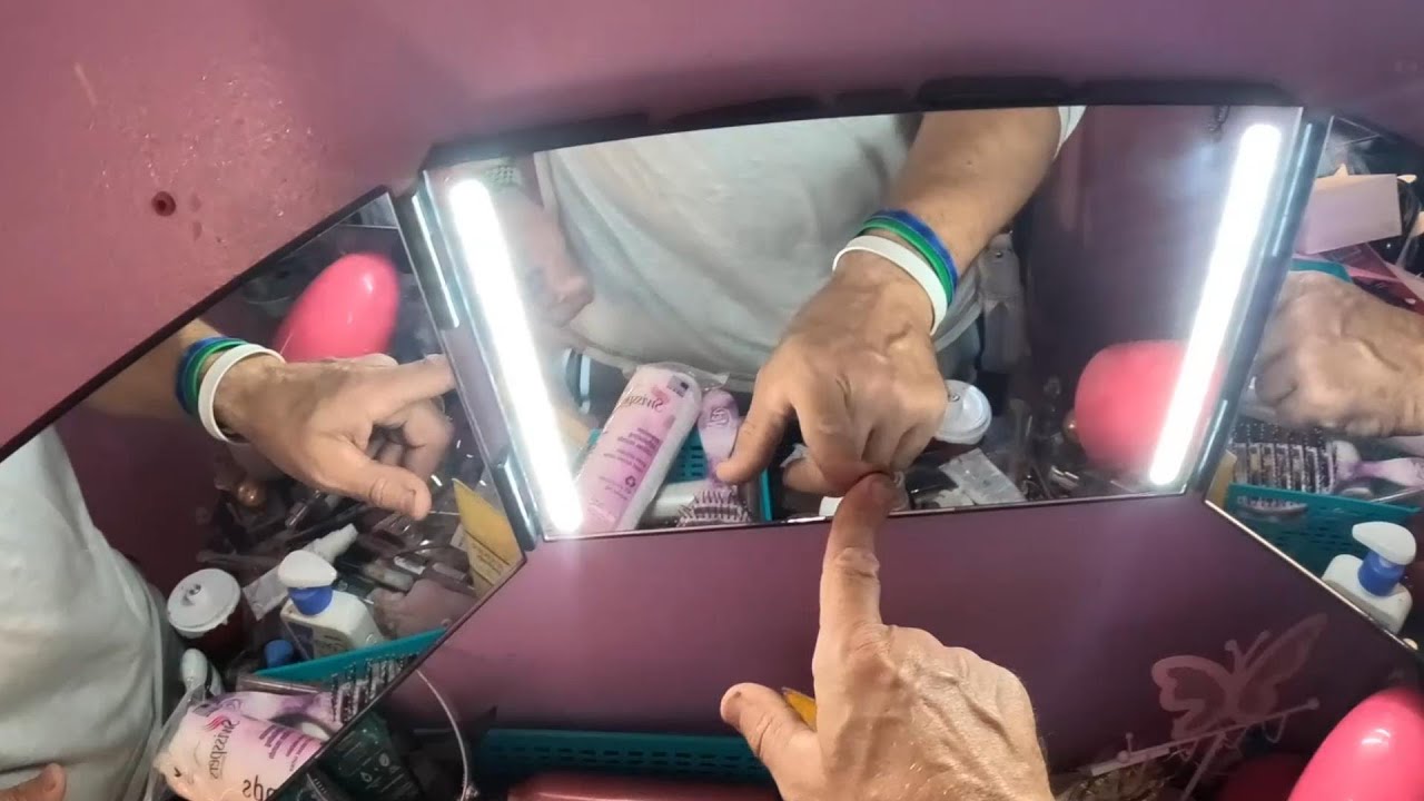 JUSRON 3 Way Mirror for Makeup and Hair Cutting with Light - Unboxing/Review