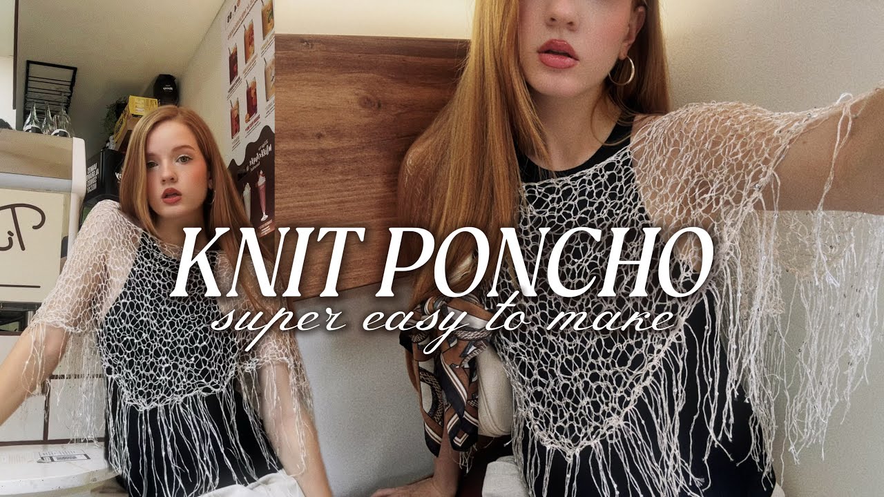 easy KNITTING PONCHO / beginner friendly tutorial / Fall 2025 Trend 🔥