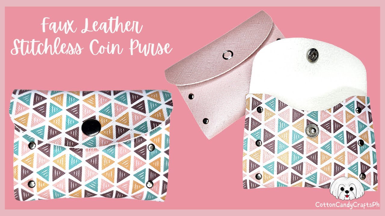 Stitchless Faux Leather Coin Purse | No-Sew Wallet|  SVG Template | Cricut Project