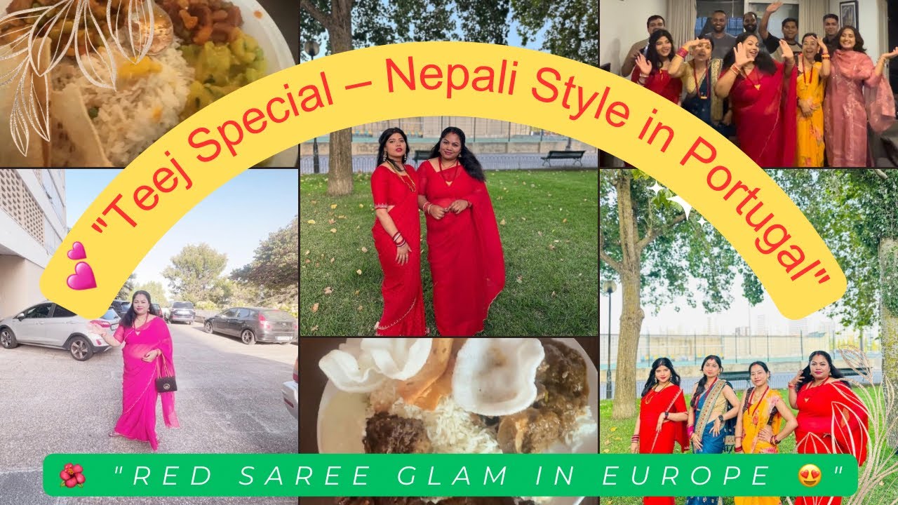 Nepali Teej Festival Celebration in Portugal | Dance, Saree & Fun