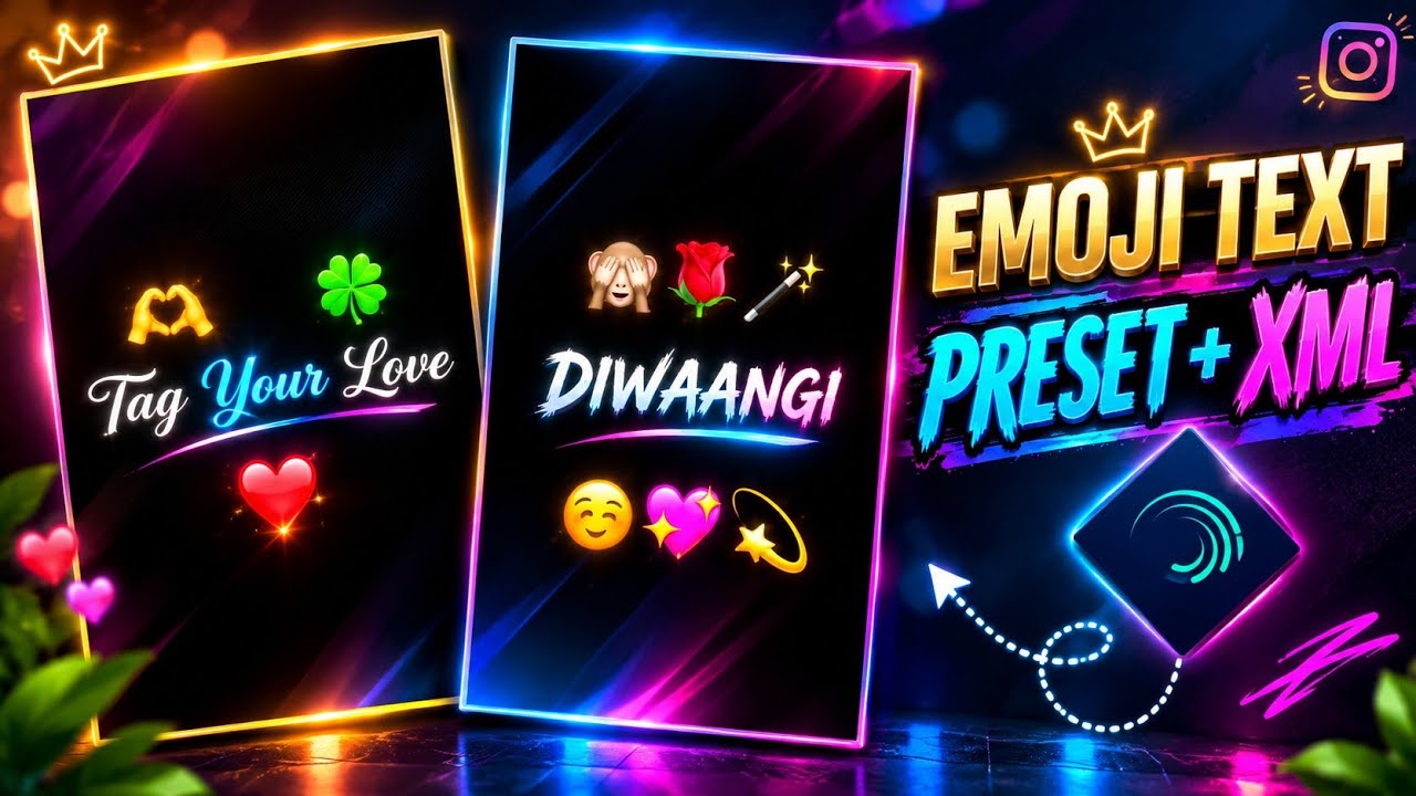 Boost Your Videos with Alight Motion's Fresh Emoji Text Presets!