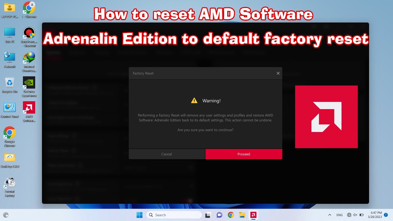 How to reset AMD Software꞉ Adrenalin Edition to default factory reset 2023