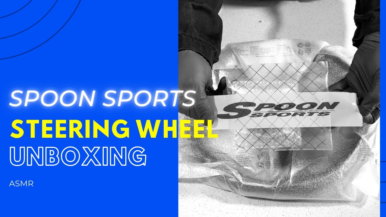 NEW Spoon Sports Steering Wheel Unboxing (ASMR)(no talking)(cat cameo)