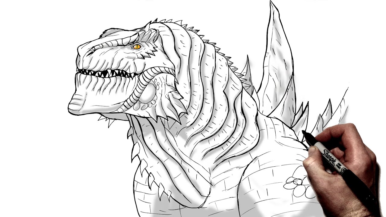 How To Draw Godzilla 1998 | Step By Step | Monsterverse