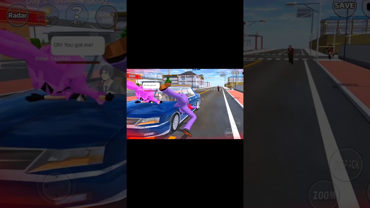 Blue Car Hit the Pretty Couples 🤕😢😨 MiO Yuki Take Revenge From Car Boy 😡😠 #viral #sakura🙋🏼&zwj;♂️