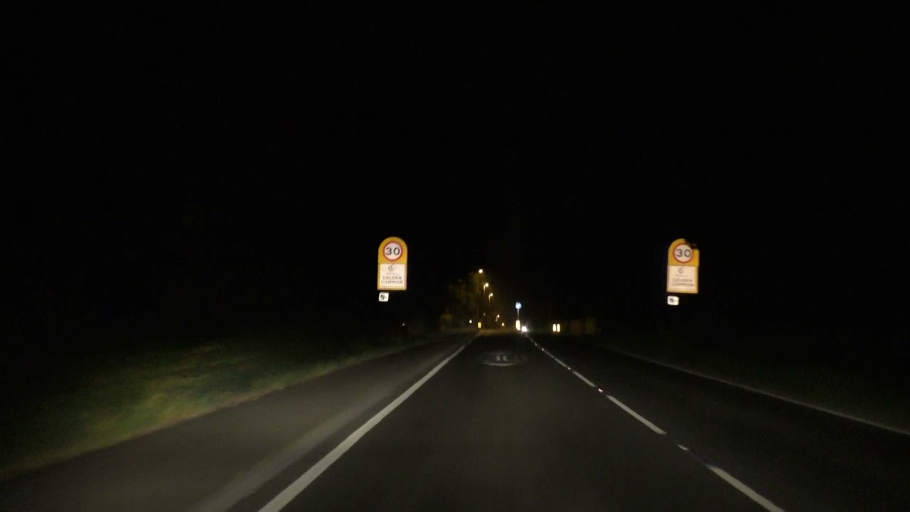 Night Drive On The B3354 & B3335 From Botley, Southampton To Winchester, Hampshire, England