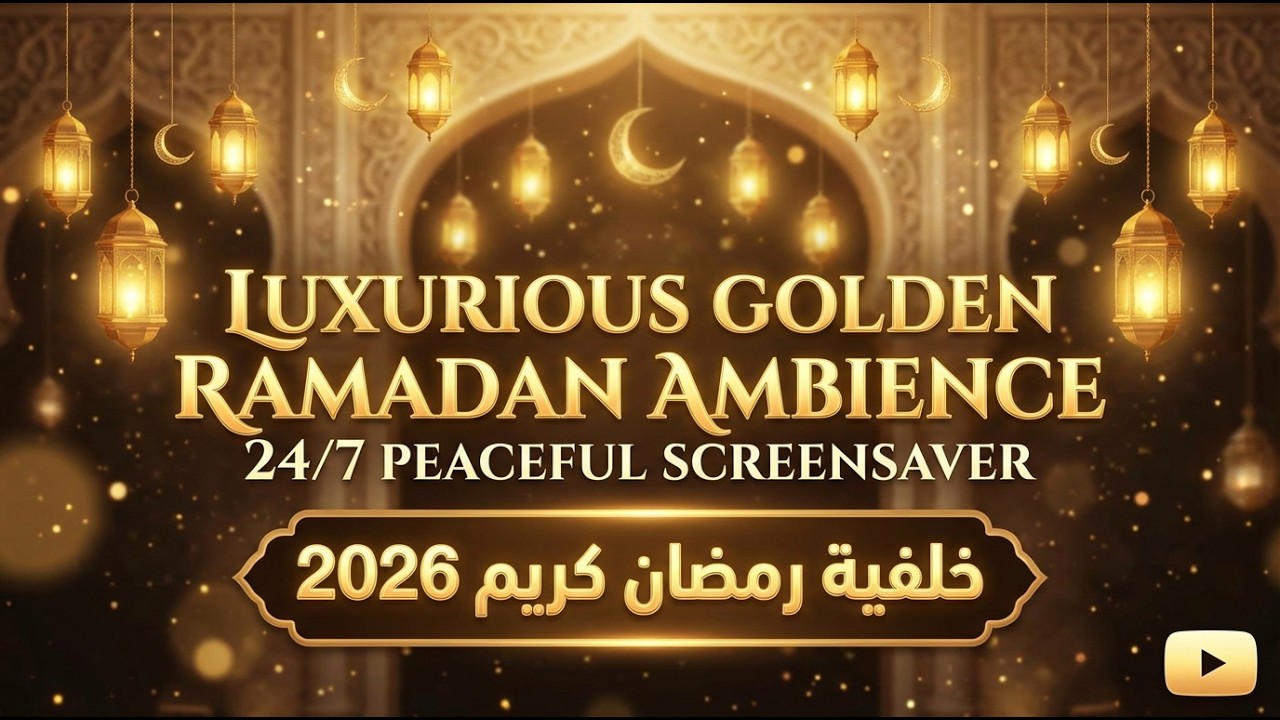 ✨ Luxurious Golden Ramadan Ambience 🌙 24/7 Peaceful Screensaver for Prayer & Reflection