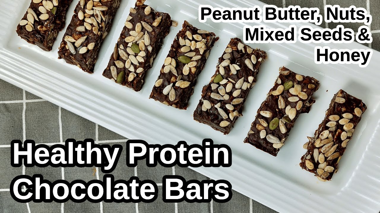 Healthy Protein Chocolate Bars | Chocolate Energy Bar | Protein Bar | Chocolate Snack Recipe