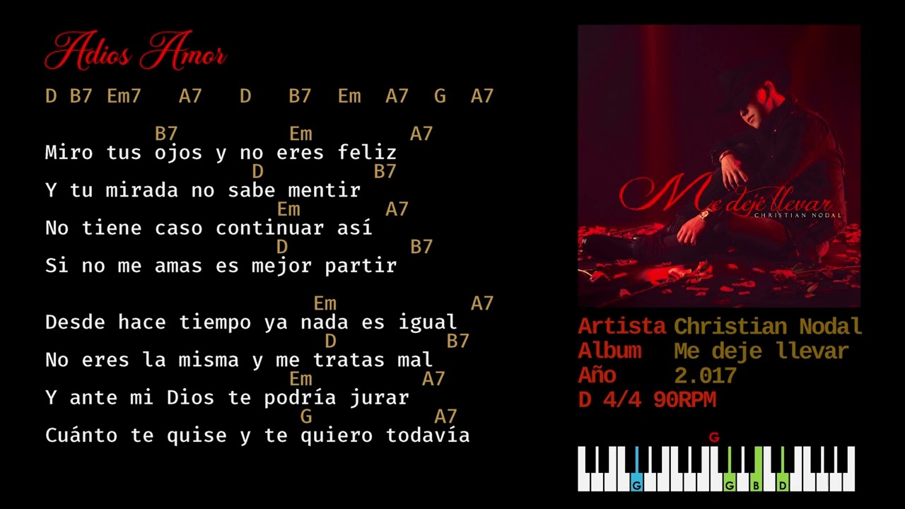 Christian Nodal - Adi&oacute;s Amor (Letra y Acordes)