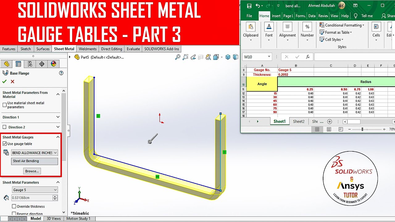📌Solidworks Sheet Metal | Как добавить таблицу размеров в Solidworks