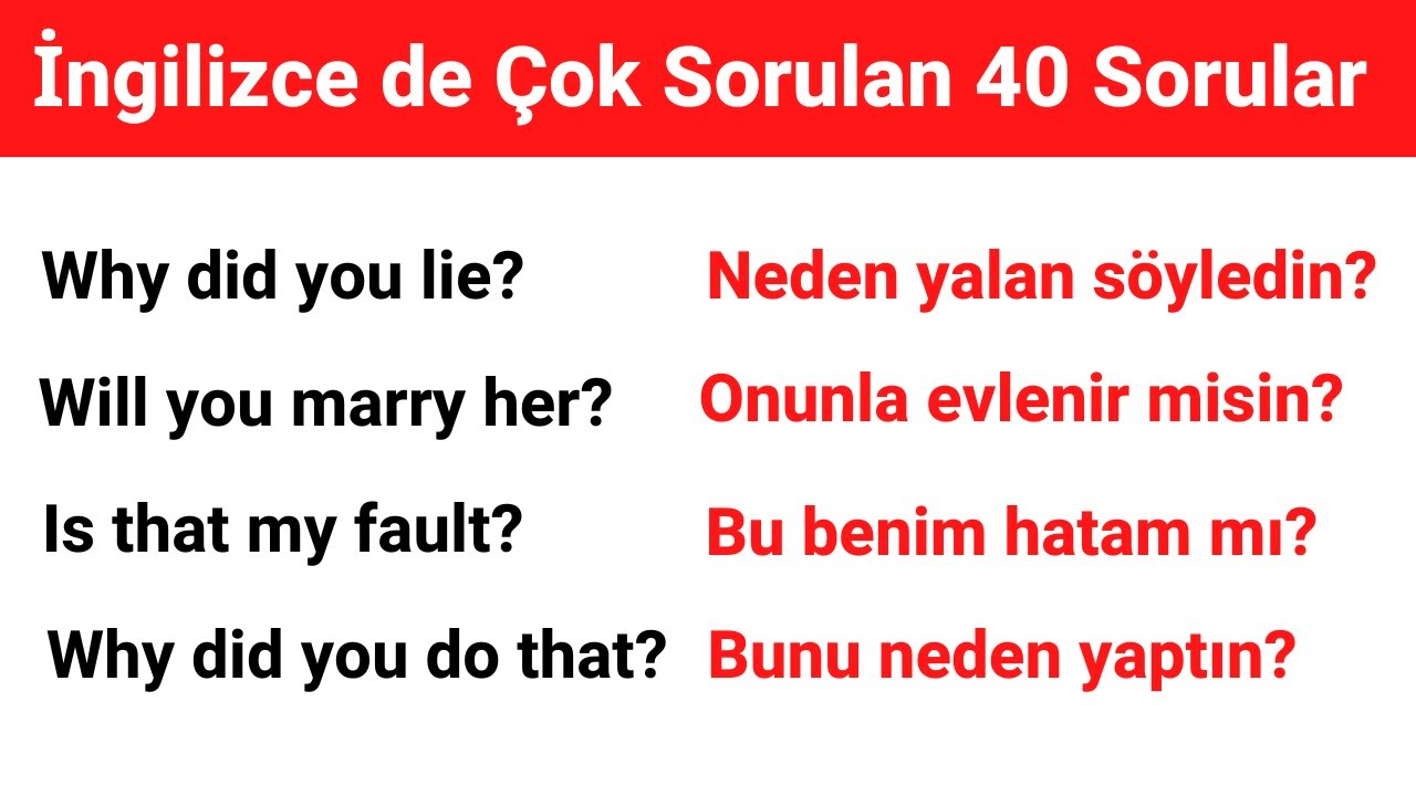 Bu 40 Cümleler, İngilizcenizi geliştirmenize yardımcı olacak - 40 Sentences to Improve Your English