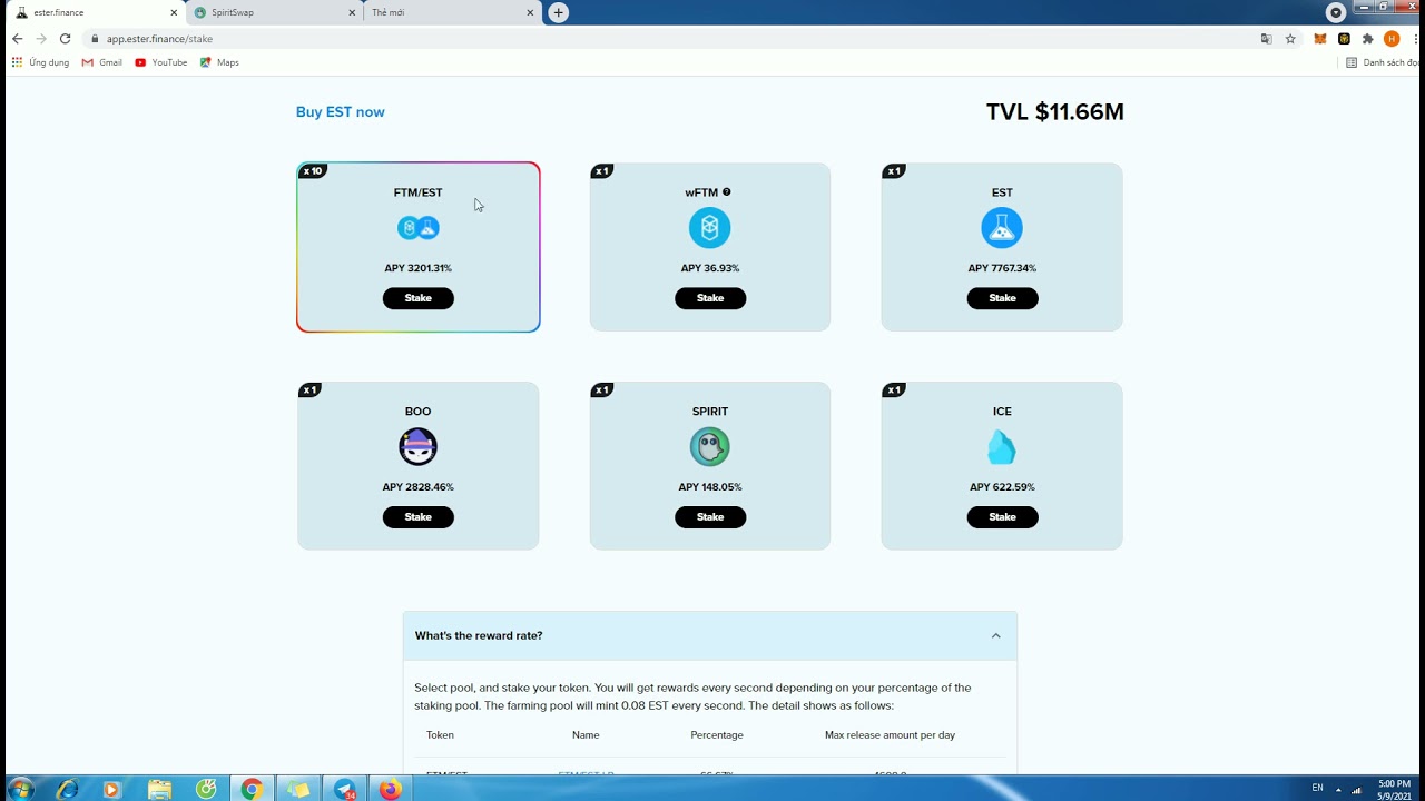 k&egrave;o stake ester v&agrave; add liquidity cặp FTM/EST #ESTER, #EST, #FTM, #SPIRIT, #ESTER.FINANCE