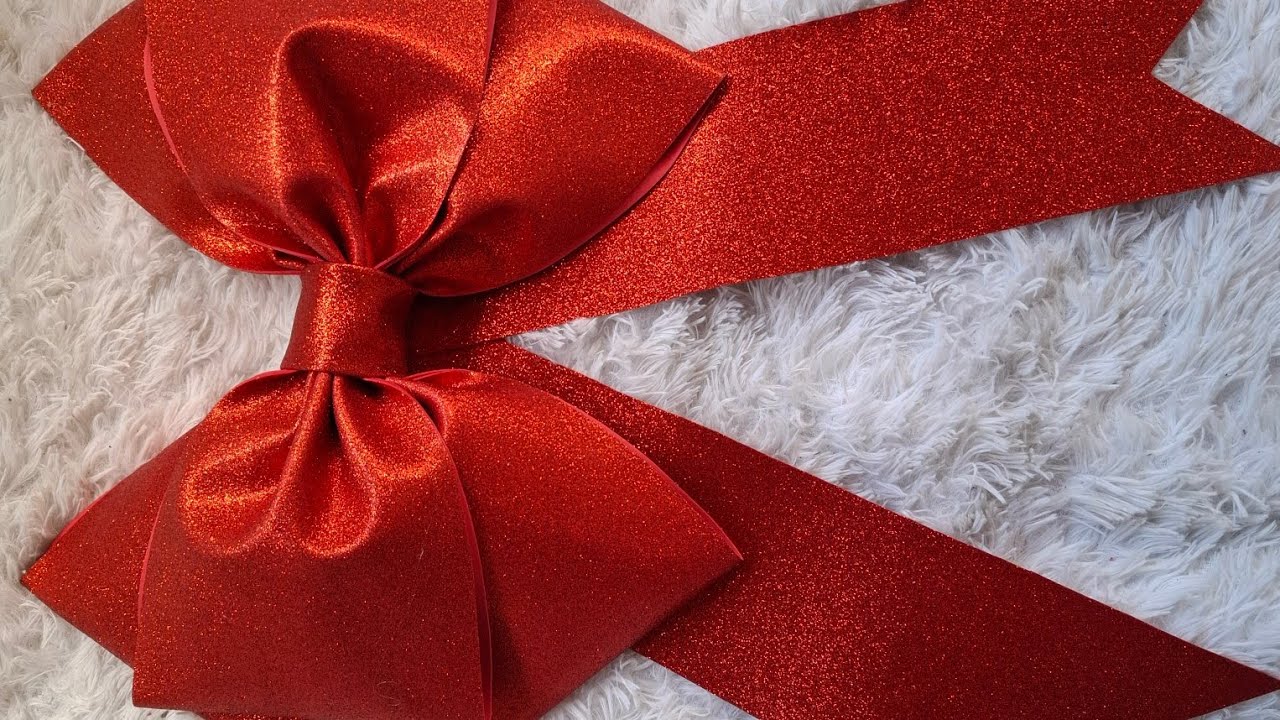 Paso a paso de Como hacer un Mo&ntilde;o o Lazo Gigante con Foami#Navidad #mo&ntilde;ogigante #fiestasdecembrinas