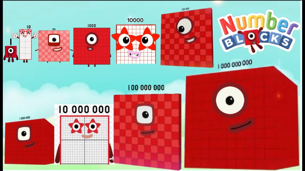 NUMBERBLOCKS READING NUMBERS FROM ONE TO ONE BILLION | COUNTING ZEROS OF GIANT NUMBERS |hello george