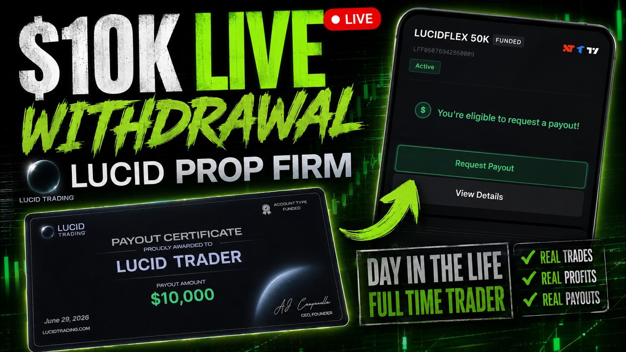 $10,000 LIVE WITHDRAWAL From Lucid Prop Firm | Day in the Life of a Full-Time Trader