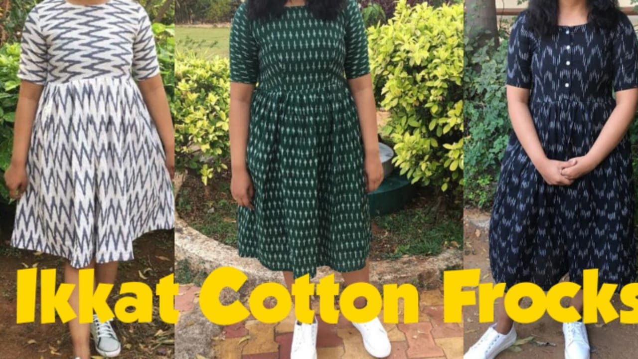Ikkat Cotton Frocks || Sikana Trends