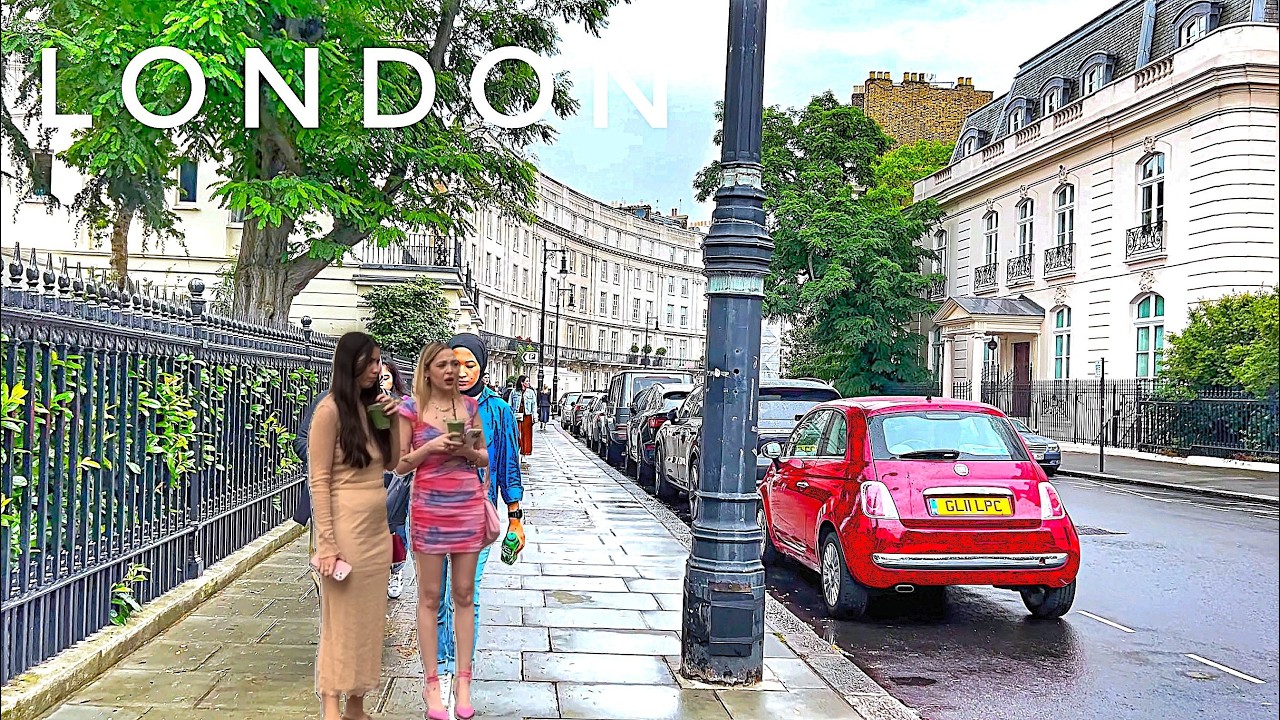 London Summer Walk | 4K HDR Virtual Walking Tour around Central London City | Kensington London Walk