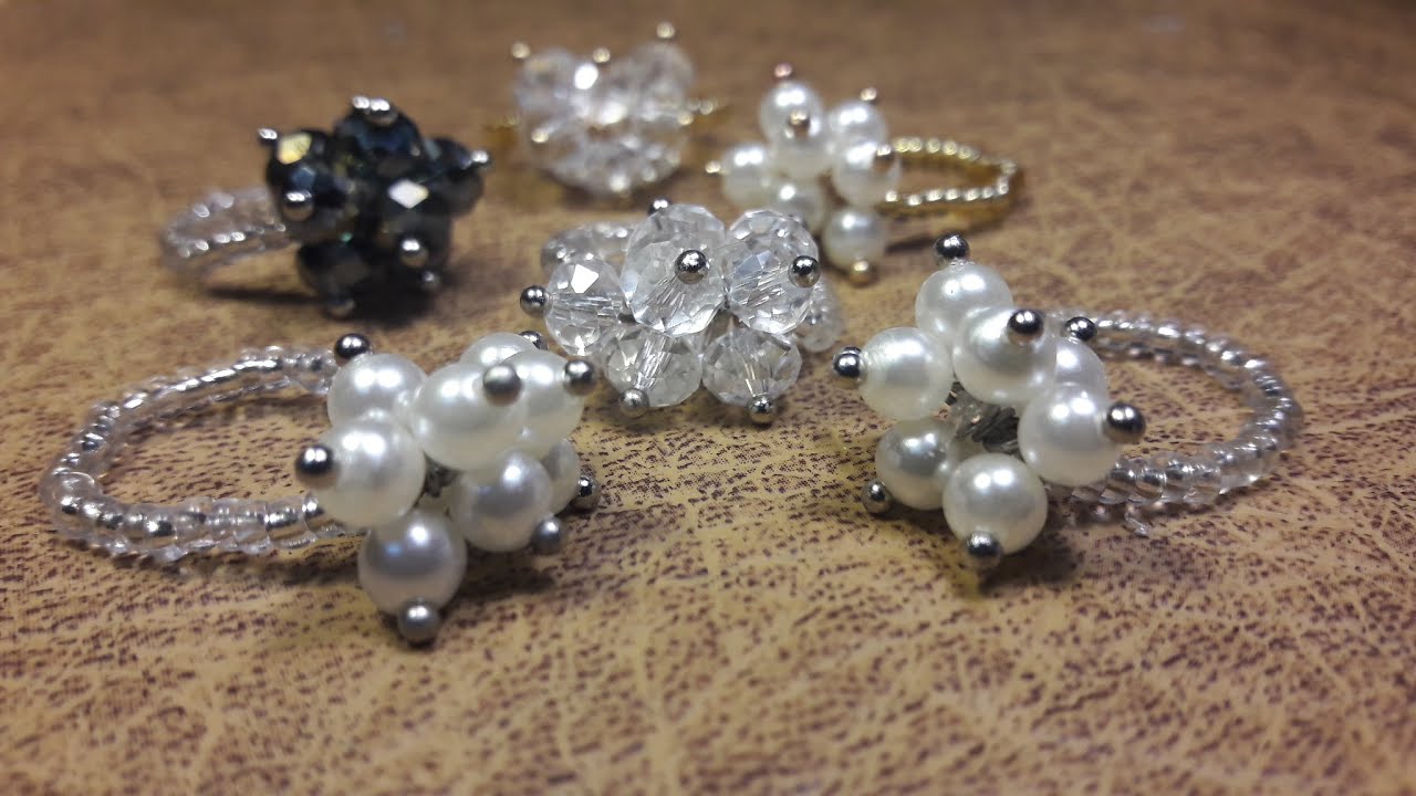 Anillo Con Perlas y Mostacillas...Clase #13