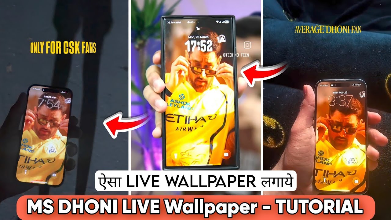 CSK Fan Live Wallpaper Edit Tutorial | How to set trending Ms Dhoni live wallpaper