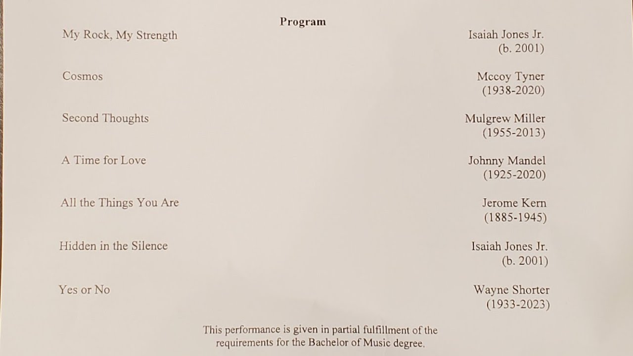 Isaiah Jones, Jr. - NIU Senior Recital