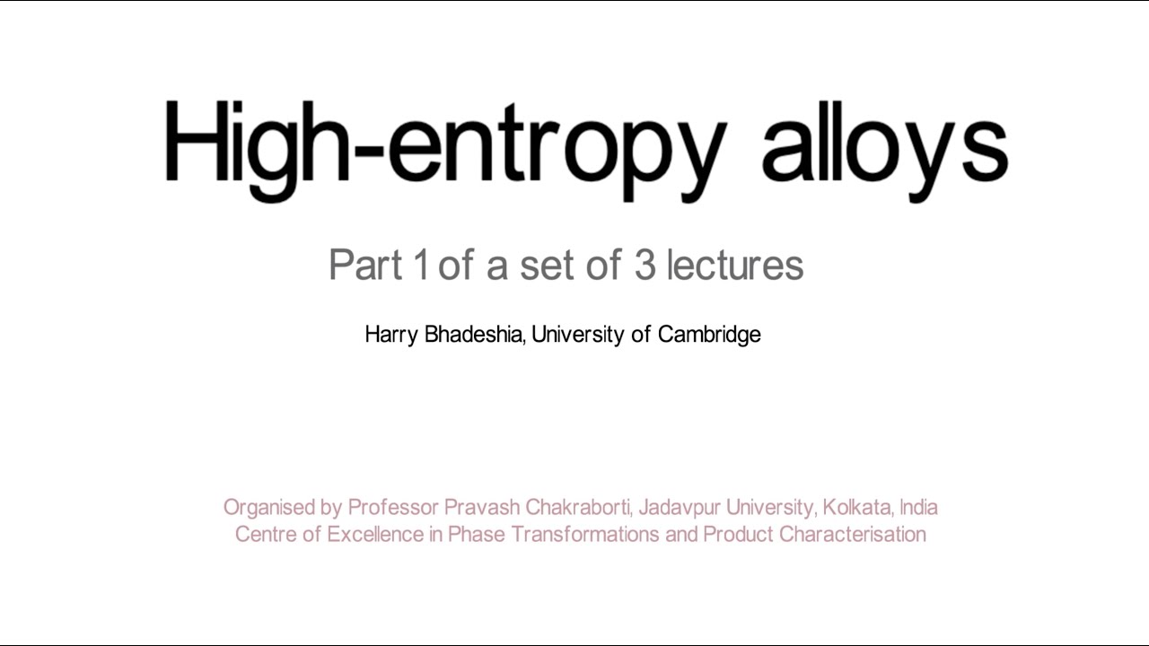 High-entropy alloys, Part 1