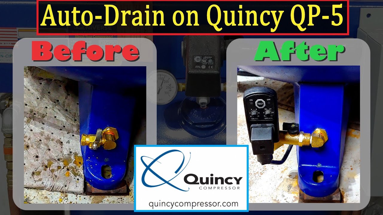 Quincy QP5 Compressor || Auto Drain Valve Install