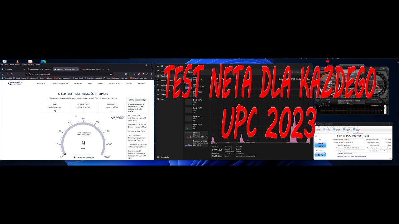 Test internetu dla każdego 1Gb/s - UPC 2023