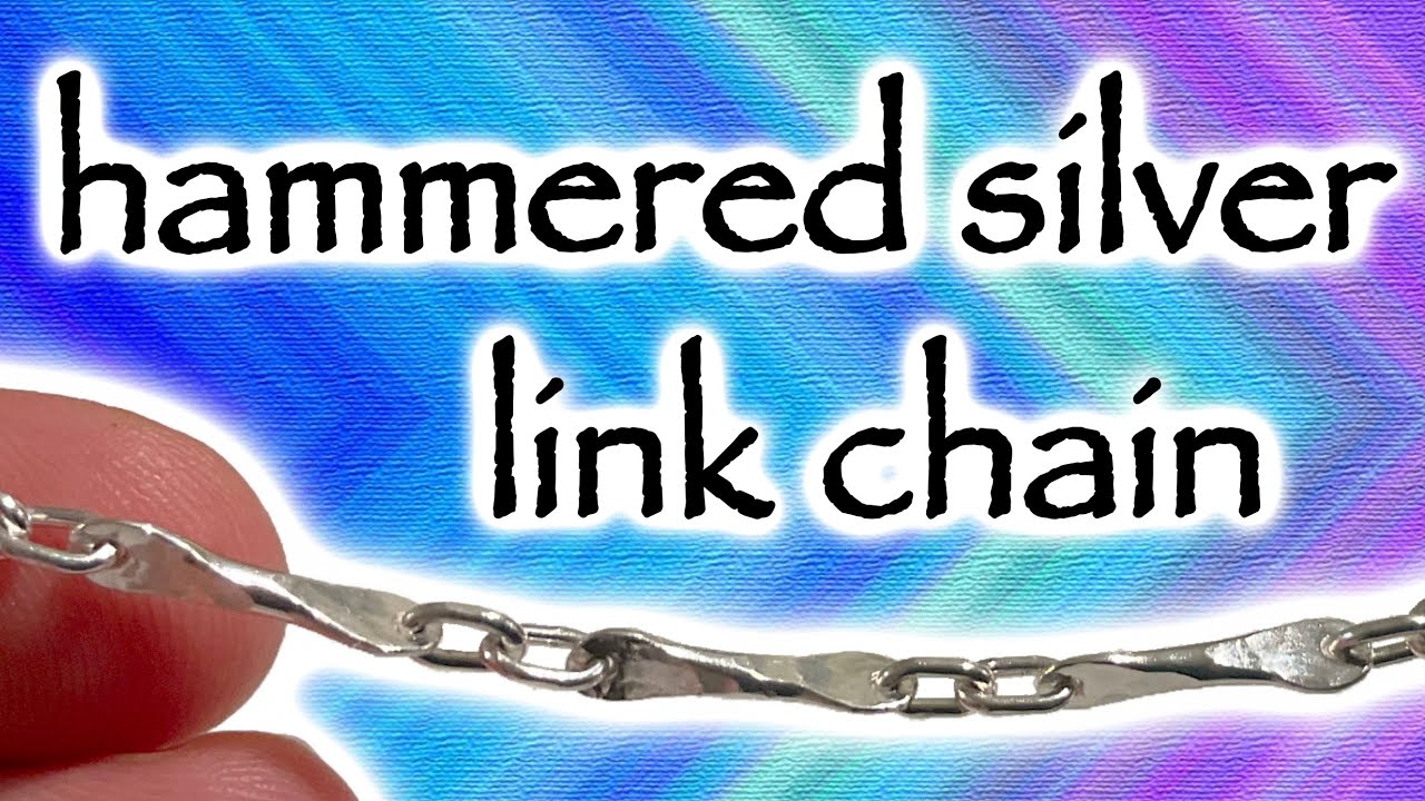 making a simple hammered silver link bracelet chain.