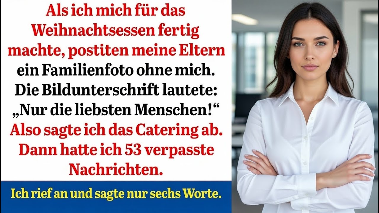 Weihnachtsessen ohne mich – das Foto meiner Eltern zeigte, wer wirklich geliebt wird